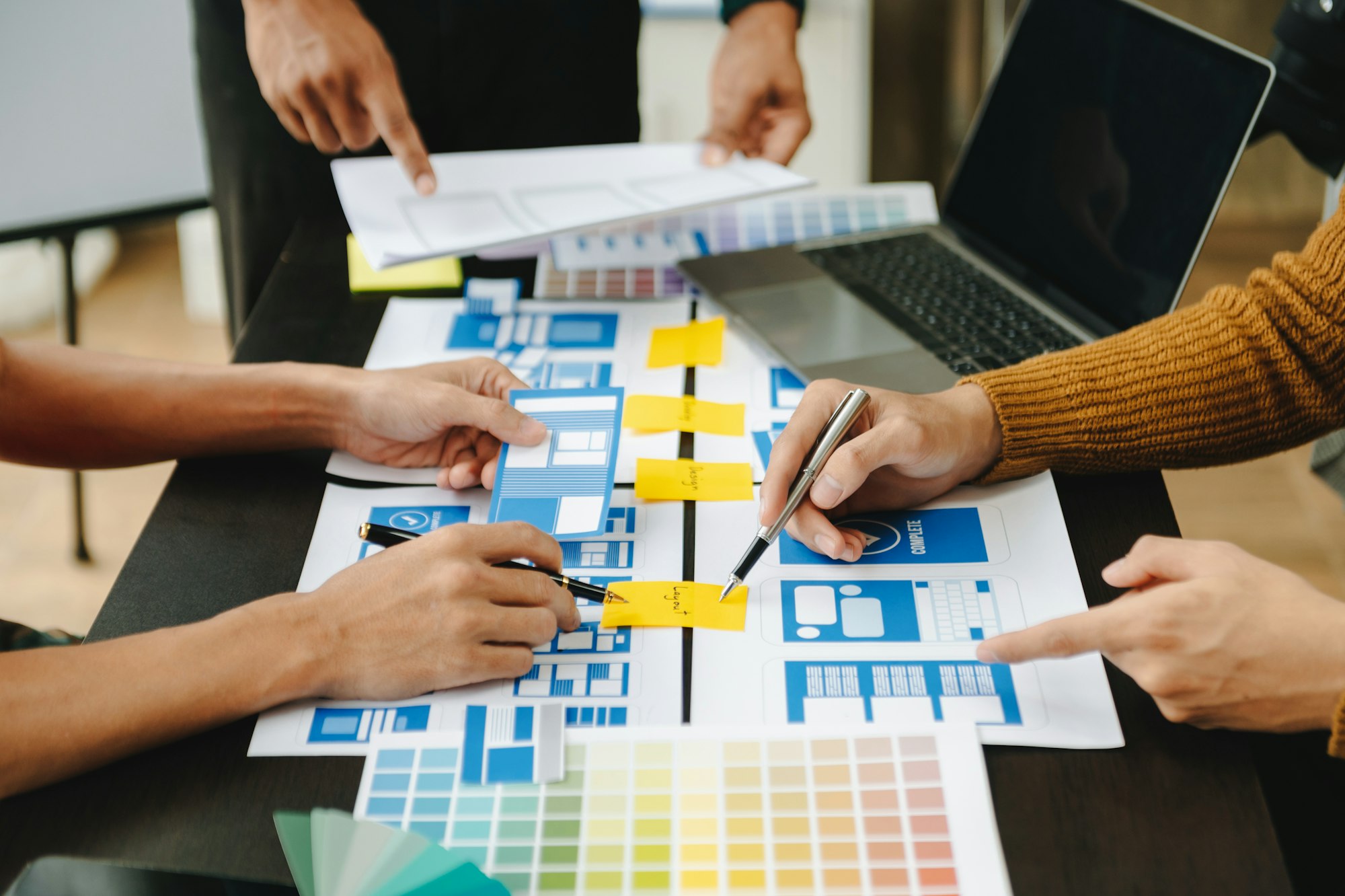 UX graphic designer planning application process development prototype wireframe